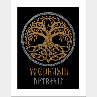 Yggdrasil Norse Tree of Life Pagan Viking Mythology Futhark Runes Posters and Art